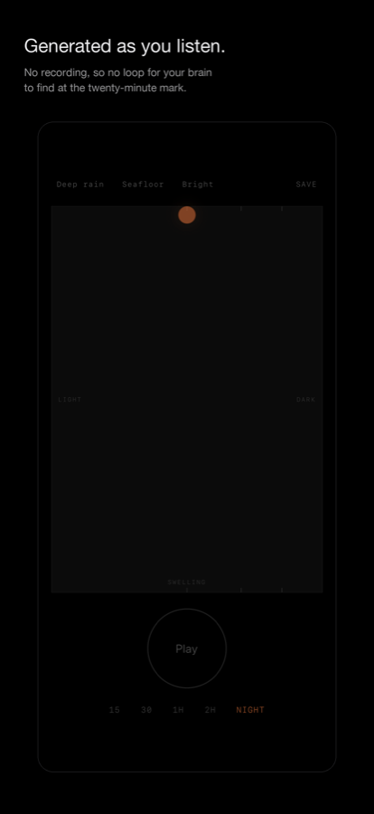 The opening screen, explaining the surface in a single sentence.